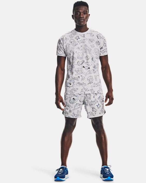 Men's UA Launch 7" Run Your Face Off Shorts, Gray, pdpMainDesktop image number 2